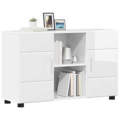 TV Cabinet Set FLORIN 3 pcs 150 x 39 x 30 cm High gloss white Sideboard with 2 doors