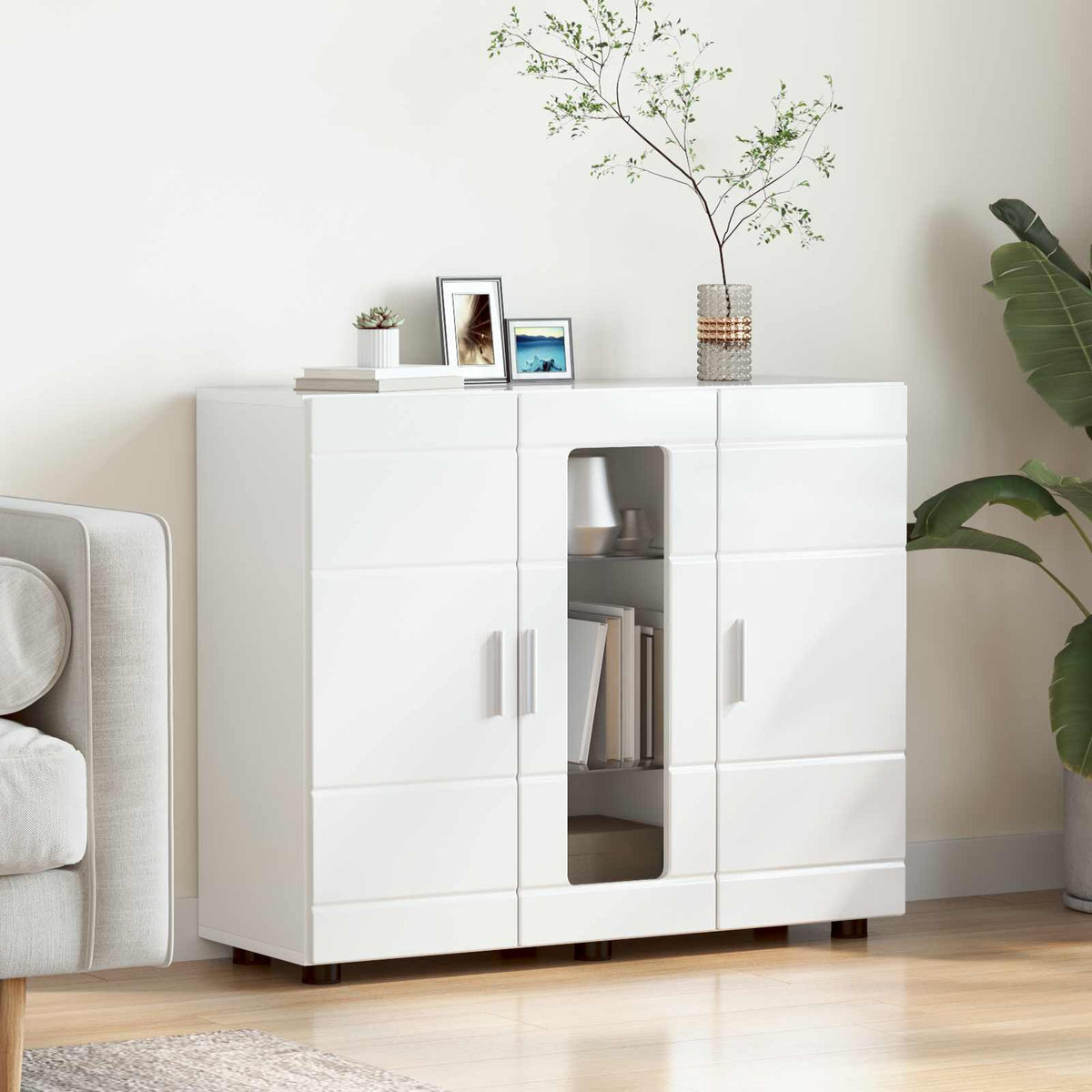 vidaXL TV Cabinet Set FLORIN 3 pcs 150 x 39 x 30 cm High Gloss White