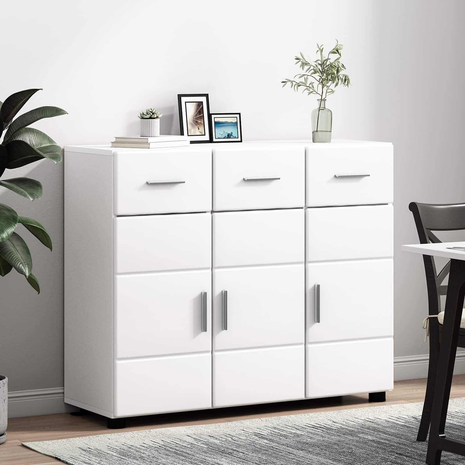 vidaXL Sideboard FLORIN 88.5 x 30.5 x 73 cm White Engineered Wood 4