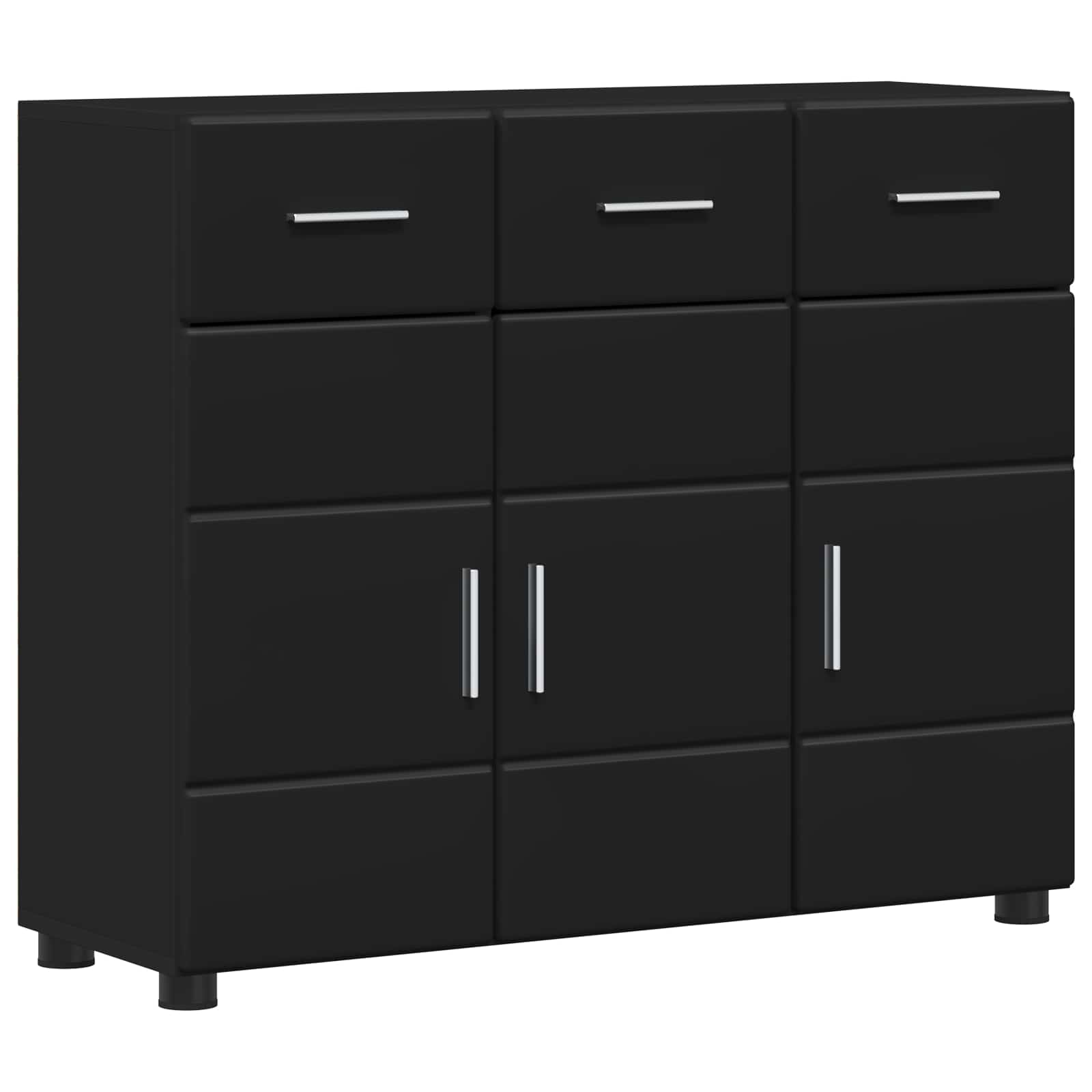 vidaXL Sideboard FLORIN 88.5 x 30.5 x 73 cm Black Engineered Wood 2