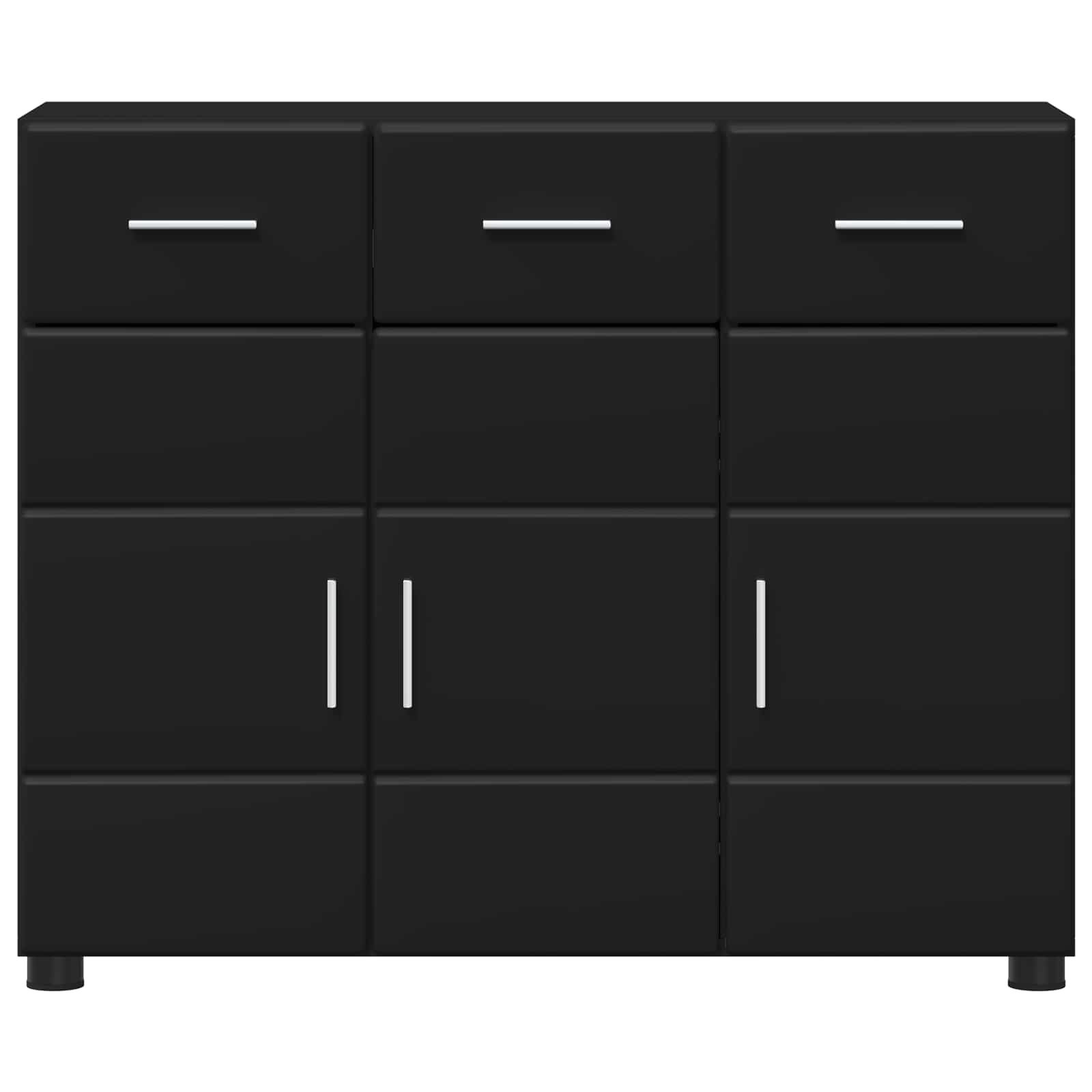 vidaXL Sideboard FLORIN 88.5 x 30.5 x 73 cm Black Engineered Wood 6