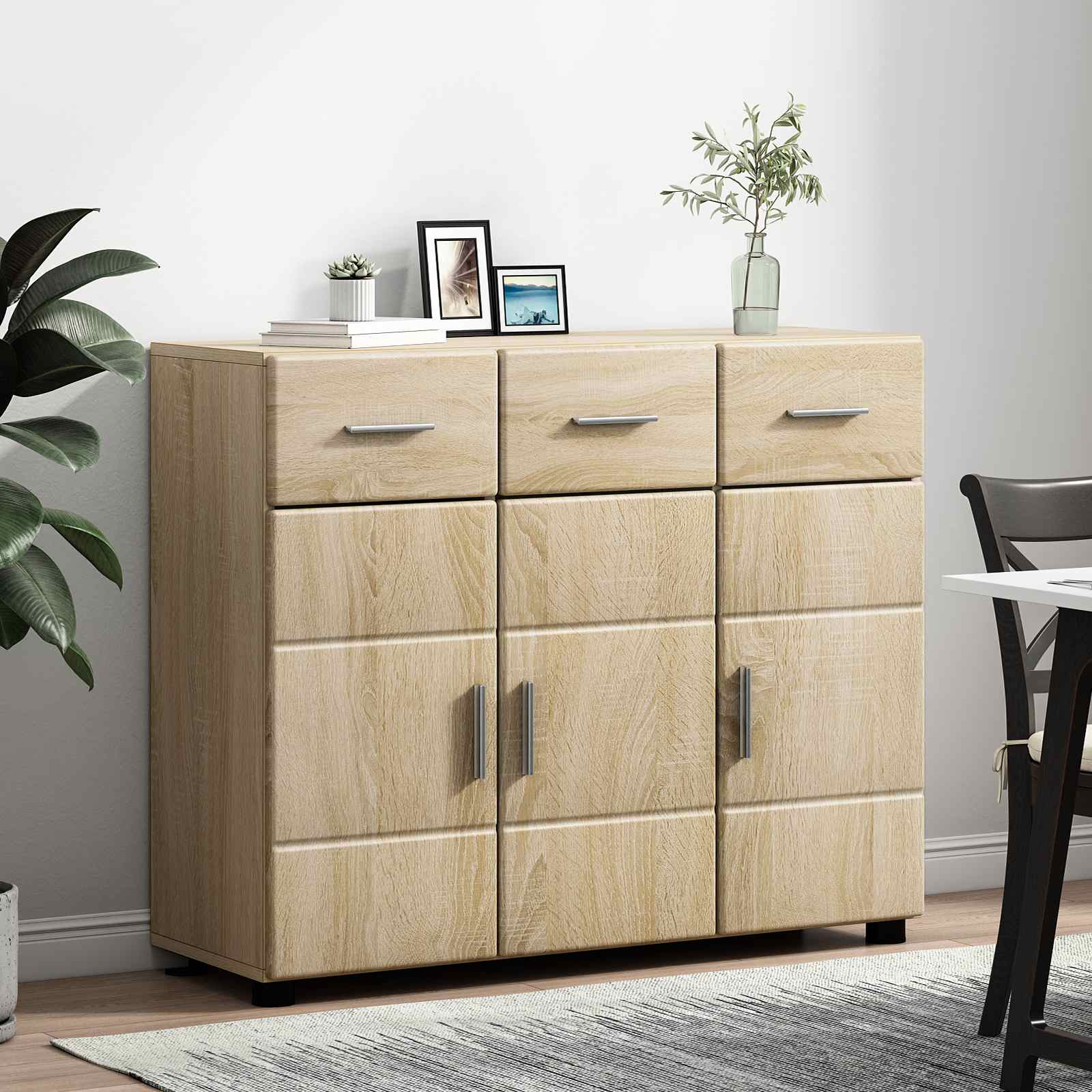 vidaXL Sideboard FLORIN 88.5 x 30.5 x 73 cm Sonoma Oak Engineered Wood 4
