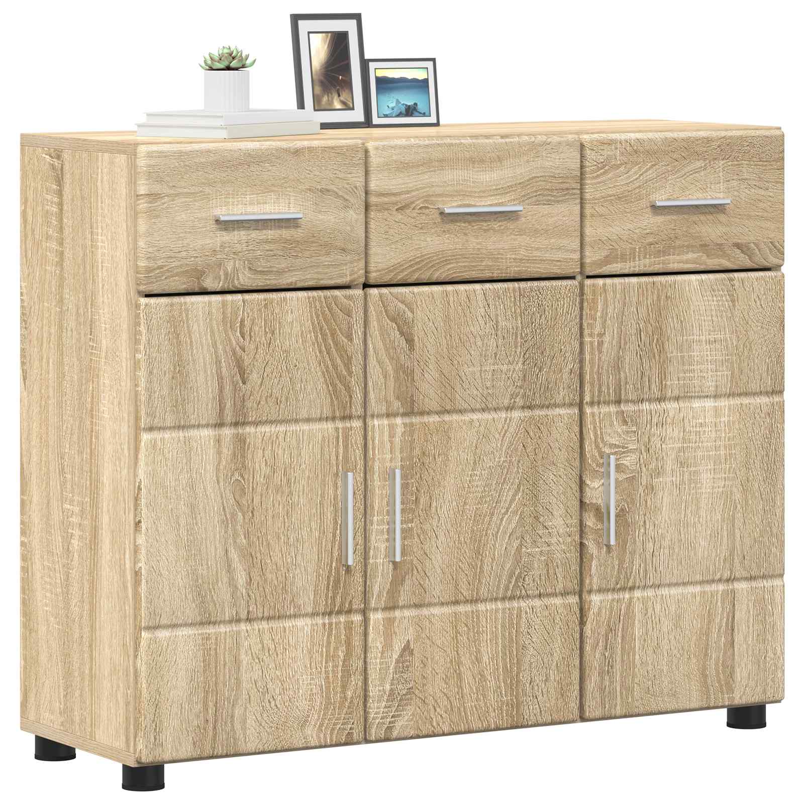 vidaXL Sideboard FLORIN 88.5 x 30.5 x 73 cm Sonoma Oak Engineered Wood 3