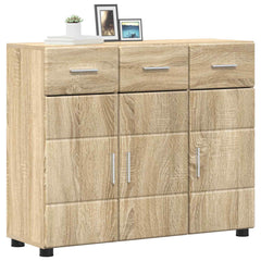 TV Cabinet Set FLORIN 3 pcs 150 x 39 x 30 cm Sonoma oak Sideboard with 3 drawers 3 doors