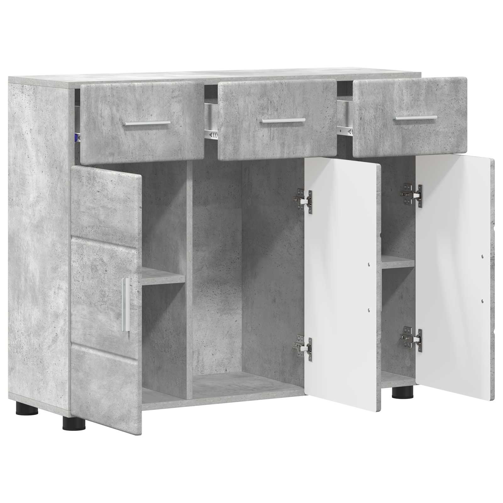 vidaXL Sideboard FLORIN 88.5 x 30.5 x 73 cm Concrete Grey 5