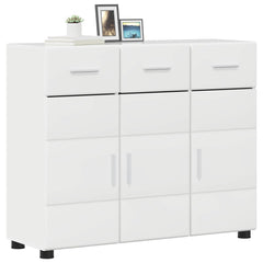 TV Cabinet Set FLORIN 3 pcs 150 x 39 x 30 cm High gloss white Sideboard with 3 drawers 3 doors