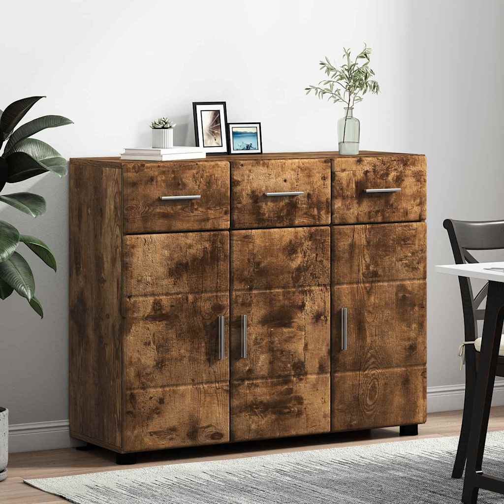 vidaXL Sideboard FLORIN 88.5 x 30.5 x 73 cm Smoked Oak Engineered Wood 4
