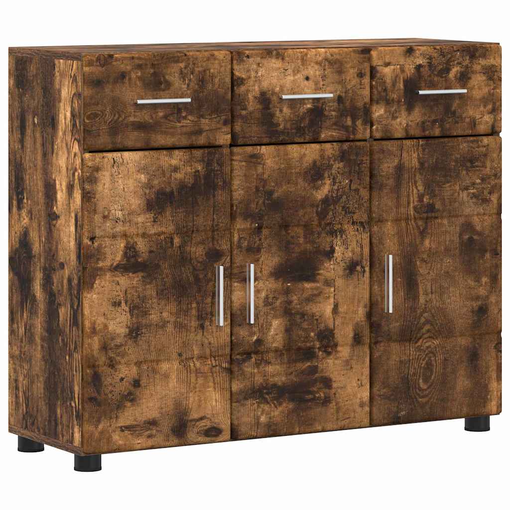 vidaXL Sideboard FLORIN 88.5 x 30.5 x 73 cm Smoked Oak Engineered Wood 2