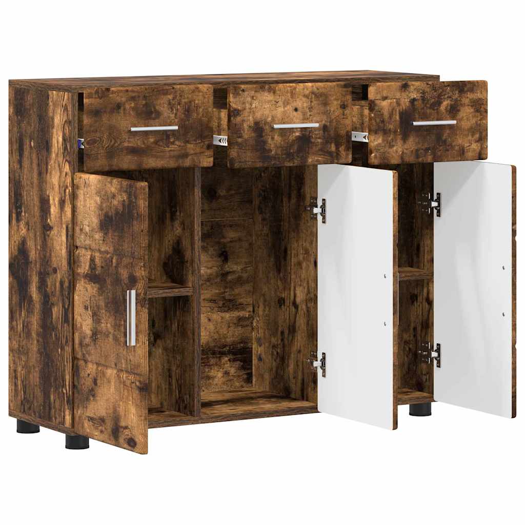 vidaXL Sideboard FLORIN 88.5 x 30.5 x 73 cm Smoked Oak Engineered Wood 5