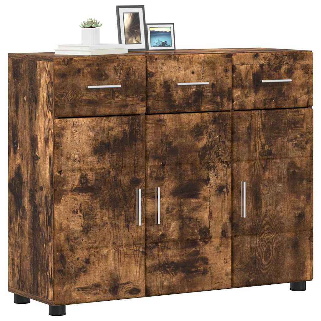 vidaXL Sideboard FLORIN 88.5 x 30.5 x 73 cm Smoked Oak Engineered Wood 3