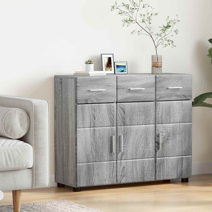 vidaXL Sideboard FLORIN 88.5 x 30.5 x 73 cm Grey Sonoma 1