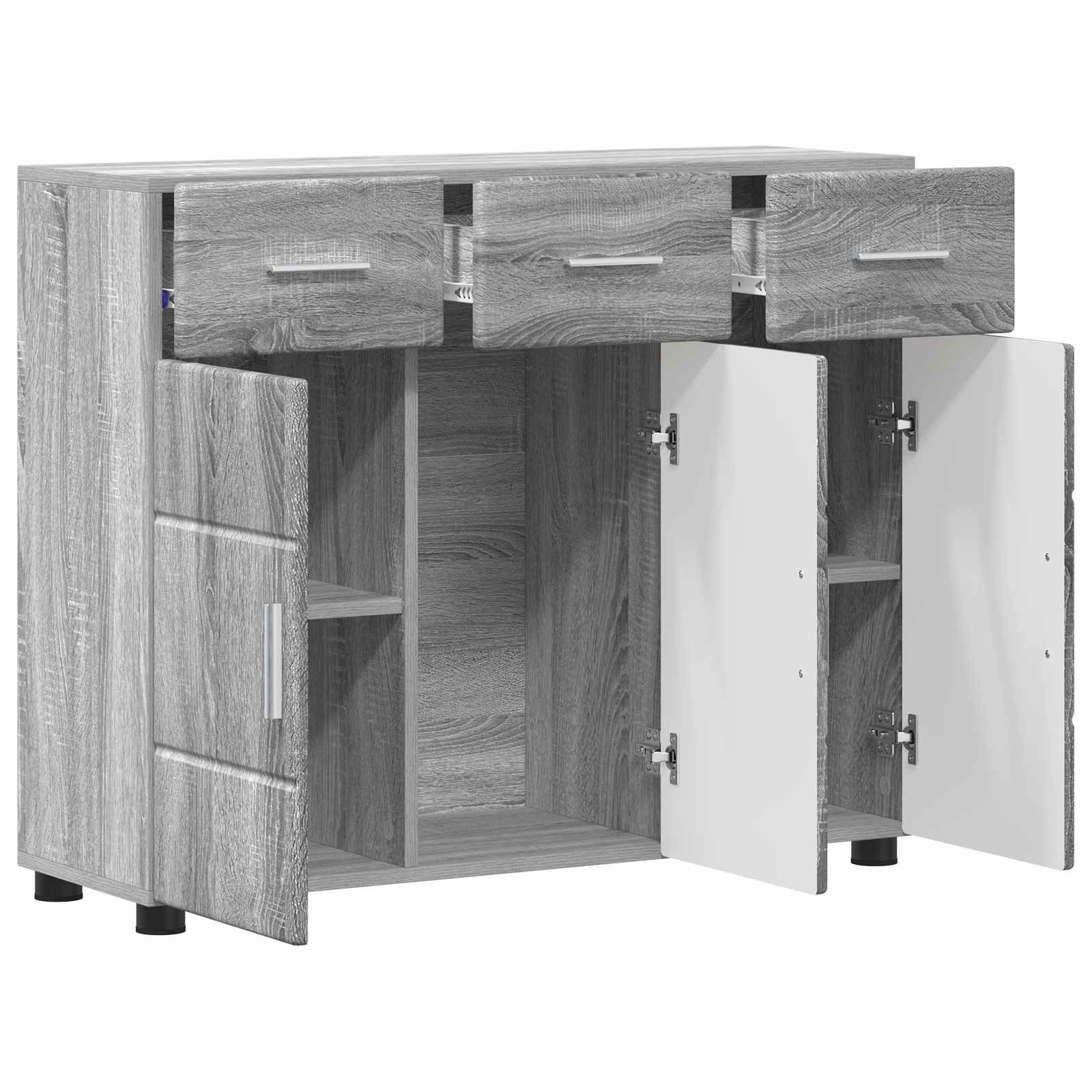 vidaXL Sideboard FLORIN 88.5 x 30.5 x 73 cm Grey Sonoma 5