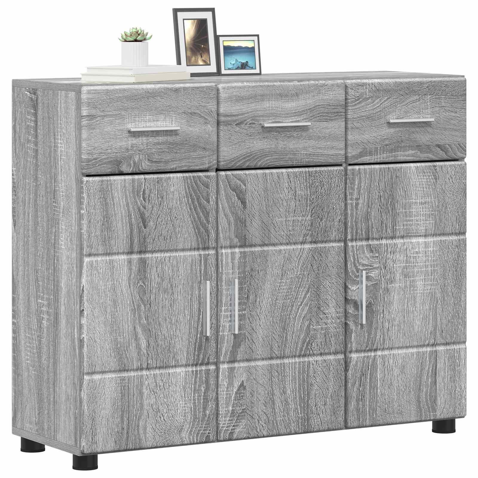 vidaXL Sideboard FLORIN 88.5 x 30.5 x 73 cm Grey Sonoma 3