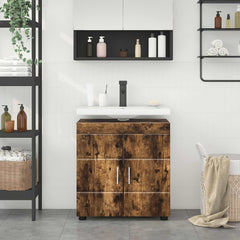 vidaXL Bathroom Cabinet Set TULUM Smoked Oak 60 x 34 x 63 cm 4