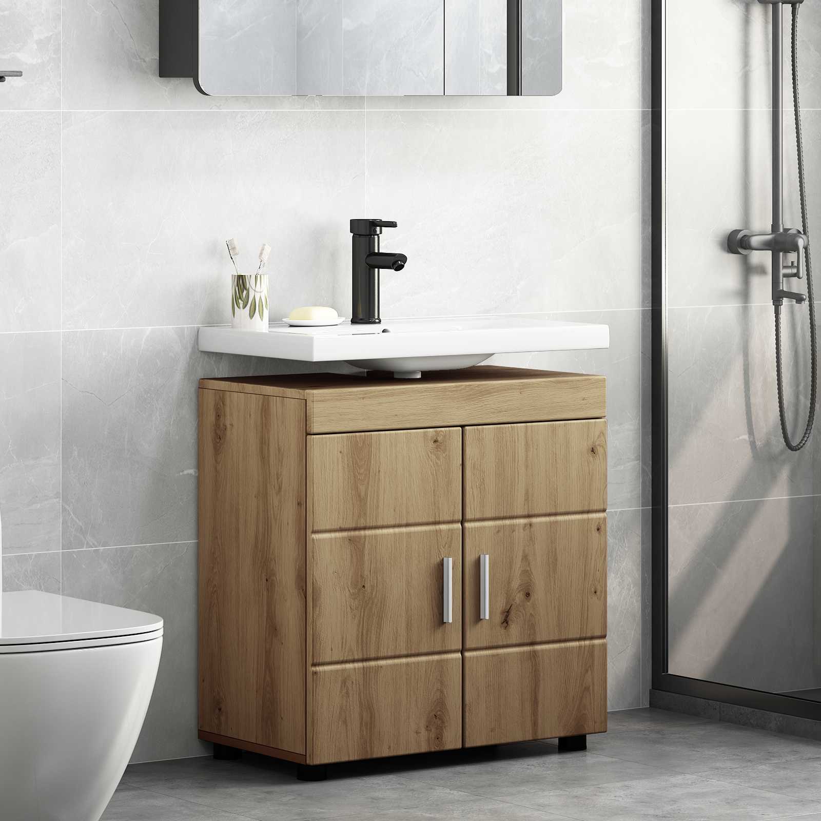 vidaXL Bathroom Cabinet Set TULUM Artisan Oak 60 x 34 x 63 cm 4