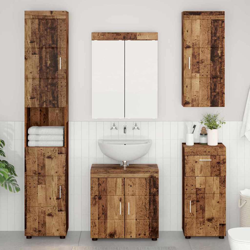 vidaXL Bathroom Wall Cabinet TULUM Old Wood 37 x 24.5 x 86 cm 1
