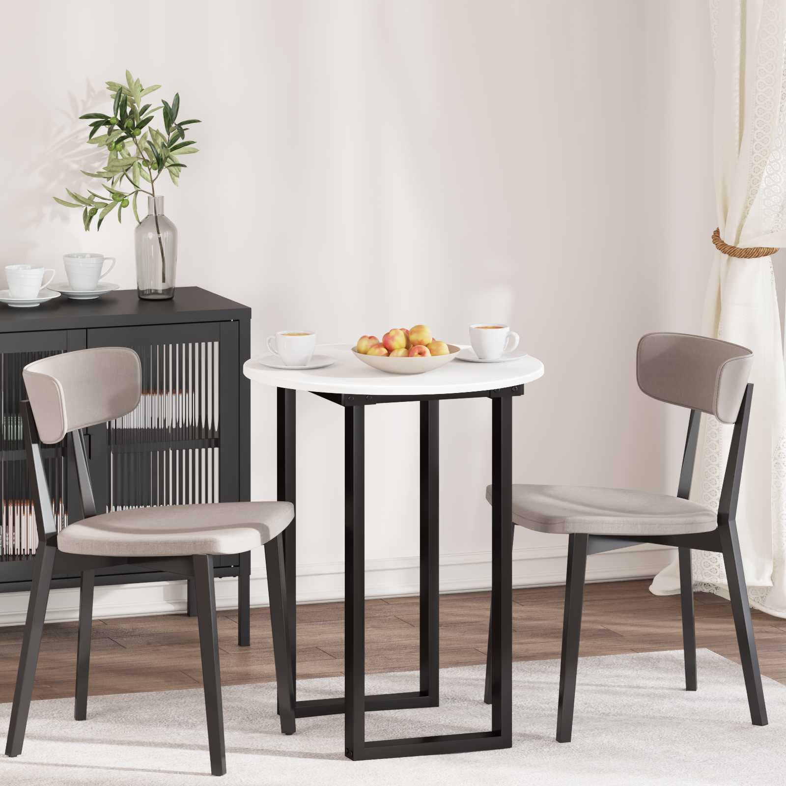 vidaXL Table Top Ø 60 x 1.5 cm Round Engineered Wood White 1