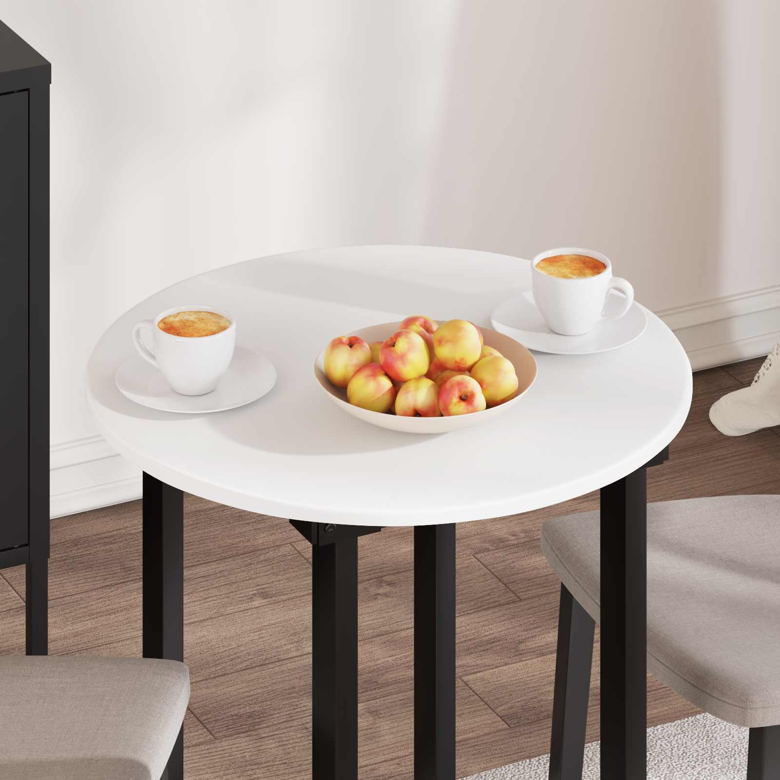 vidaXL Table Top Ø 60 x 1.5 cm Round Engineered Wood White 4