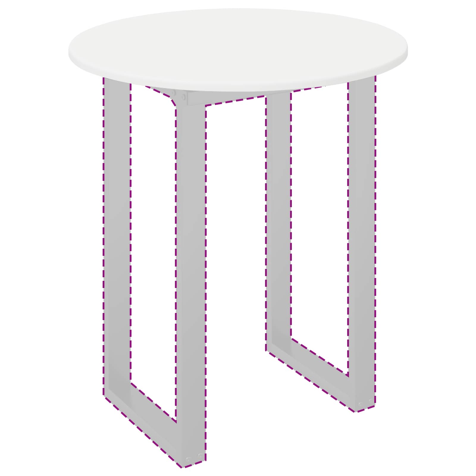 vidaXL Table Top Ø 60 x 1.5 cm Round Engineered Wood White 3
