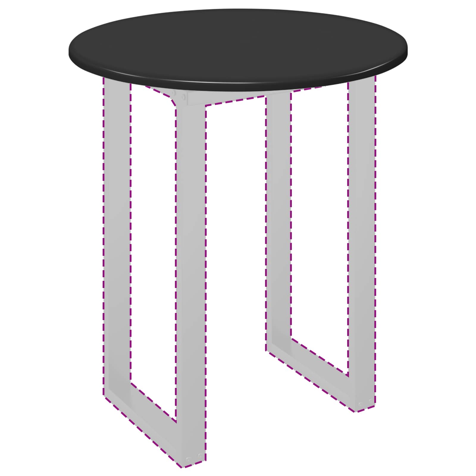 vidaXL Table Top Ø 60 x 1.5 cm Round Engineered Wood Black 3