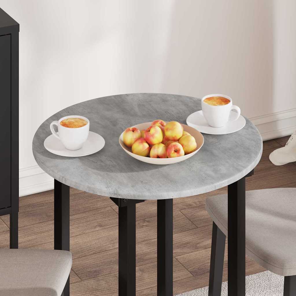 vidaXL Table Top Ø 60 x 1.5 cm Round Engineered Wood Concrete Grey 4