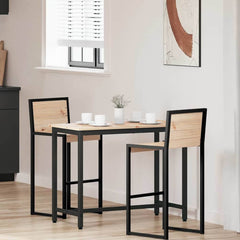 Table 100 x 50 x 77 cm Engineered Wood and Steel Natural