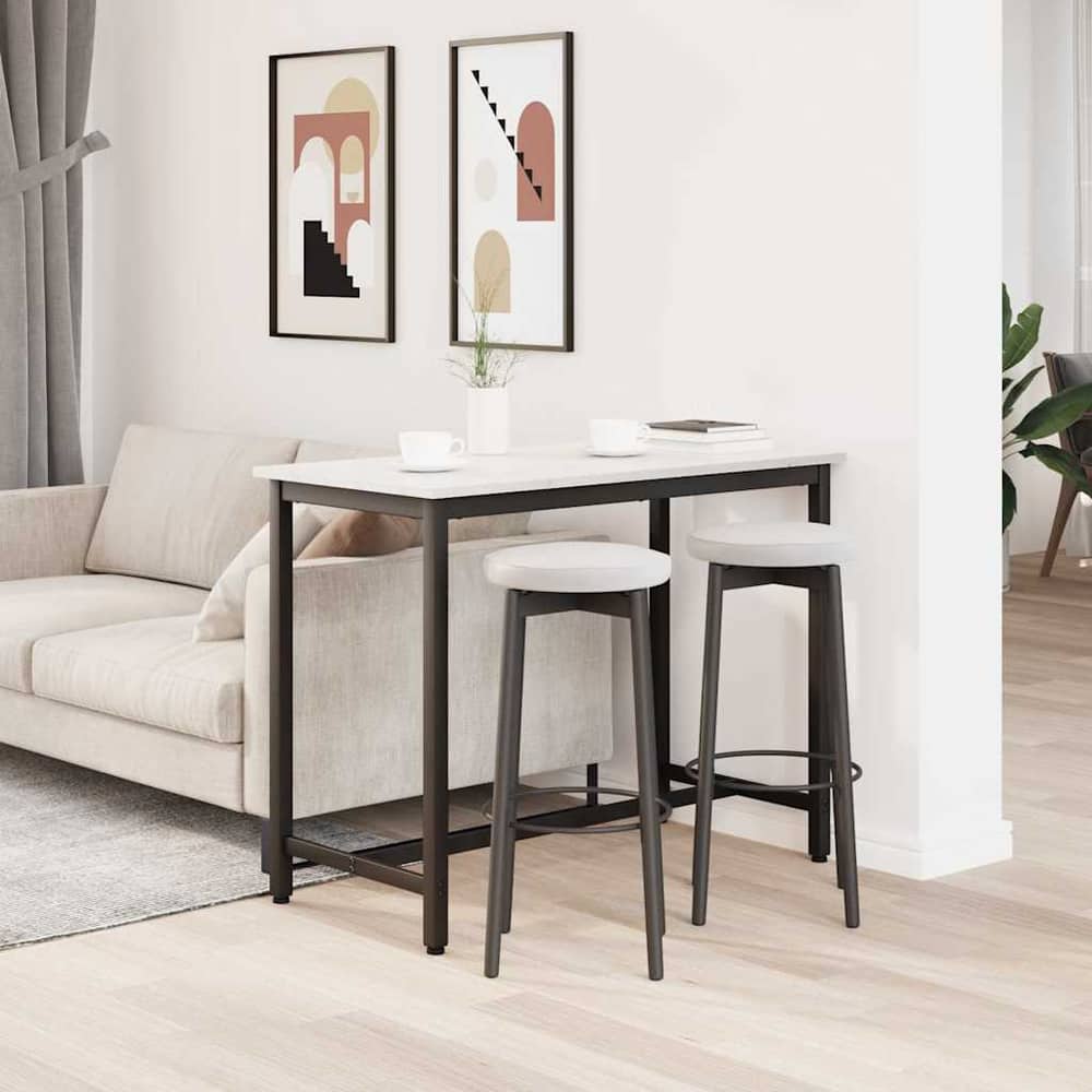 Table 100 x 50 x 77 cm Engineered Wood and Steel White