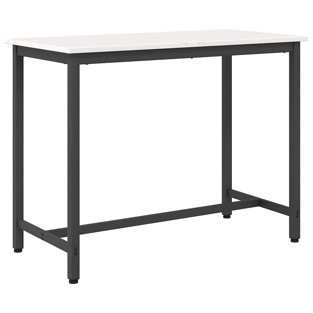 Table 100 x 50 x 77 cm Engineered Wood and Steel White