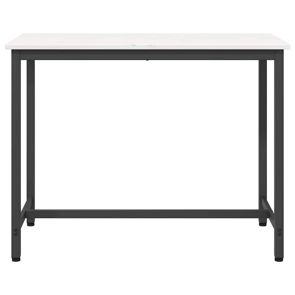 Table 100 x 50 x 77 cm Engineered Wood and Steel White