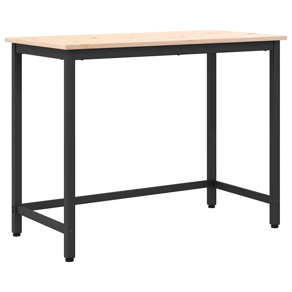 vidaXL Table Natural 100 x 50 x 77 cm Engineered Wood and Steel 2