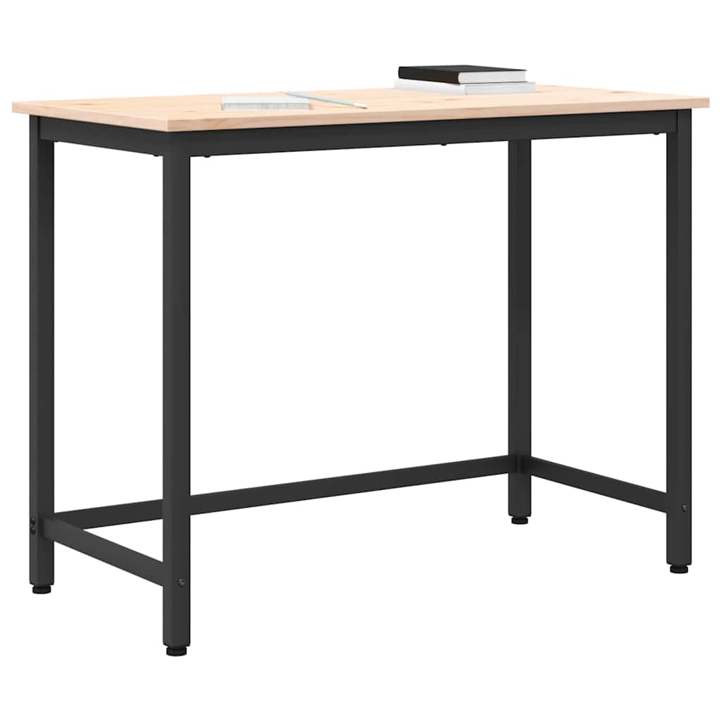 vidaXL Table Natural 100 x 50 x 77 cm Engineered Wood and Steel 3