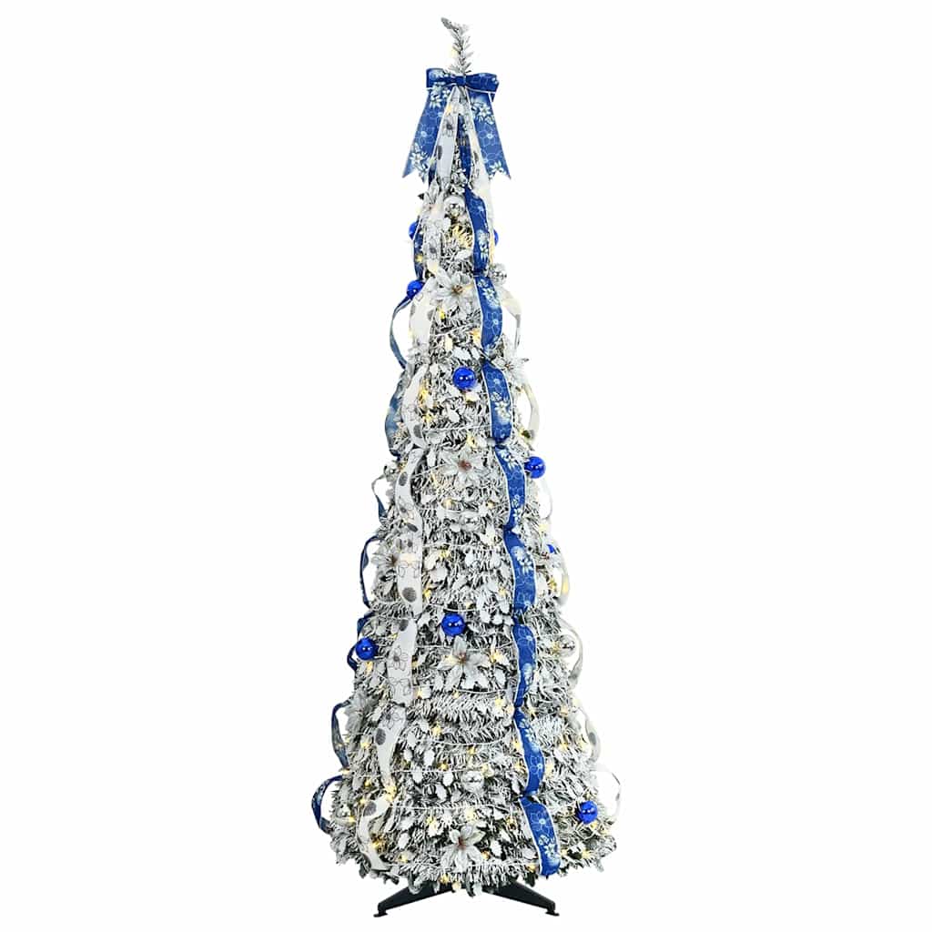 vidaXL Artificial Christmas Tree White 210 cm PVC 3