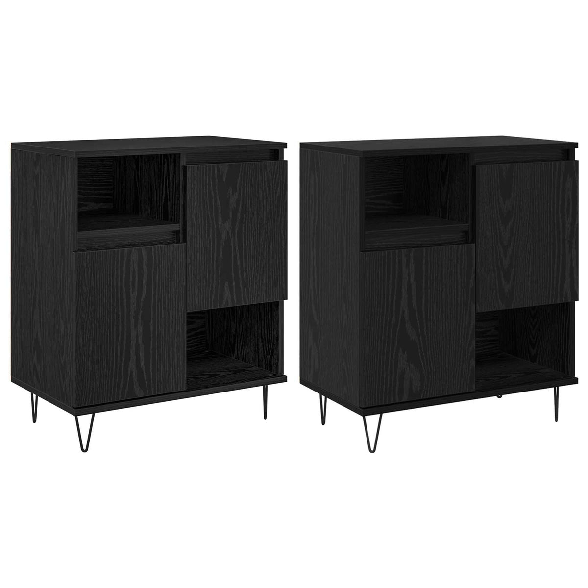 Sideboards Engineered Wood 2 pcs Black oak