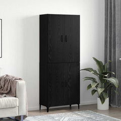 Highboard 2 pcs 69.5 x 34 x 180 cm Engineered Wood Black oak