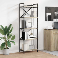 vidaXL Bookshelf 5-Tier 56 x 34 x 171 cm Engineered Wood Sonoma Oak 1