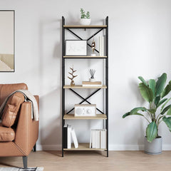vidaXL Bookshelf 5-Tier 56 x 34 x 171 cm Engineered Wood Sonoma Oak 4