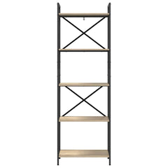 vidaXL Bookshelf 5-Tier 56 x 34 x 171 cm Engineered Wood Sonoma Oak 5