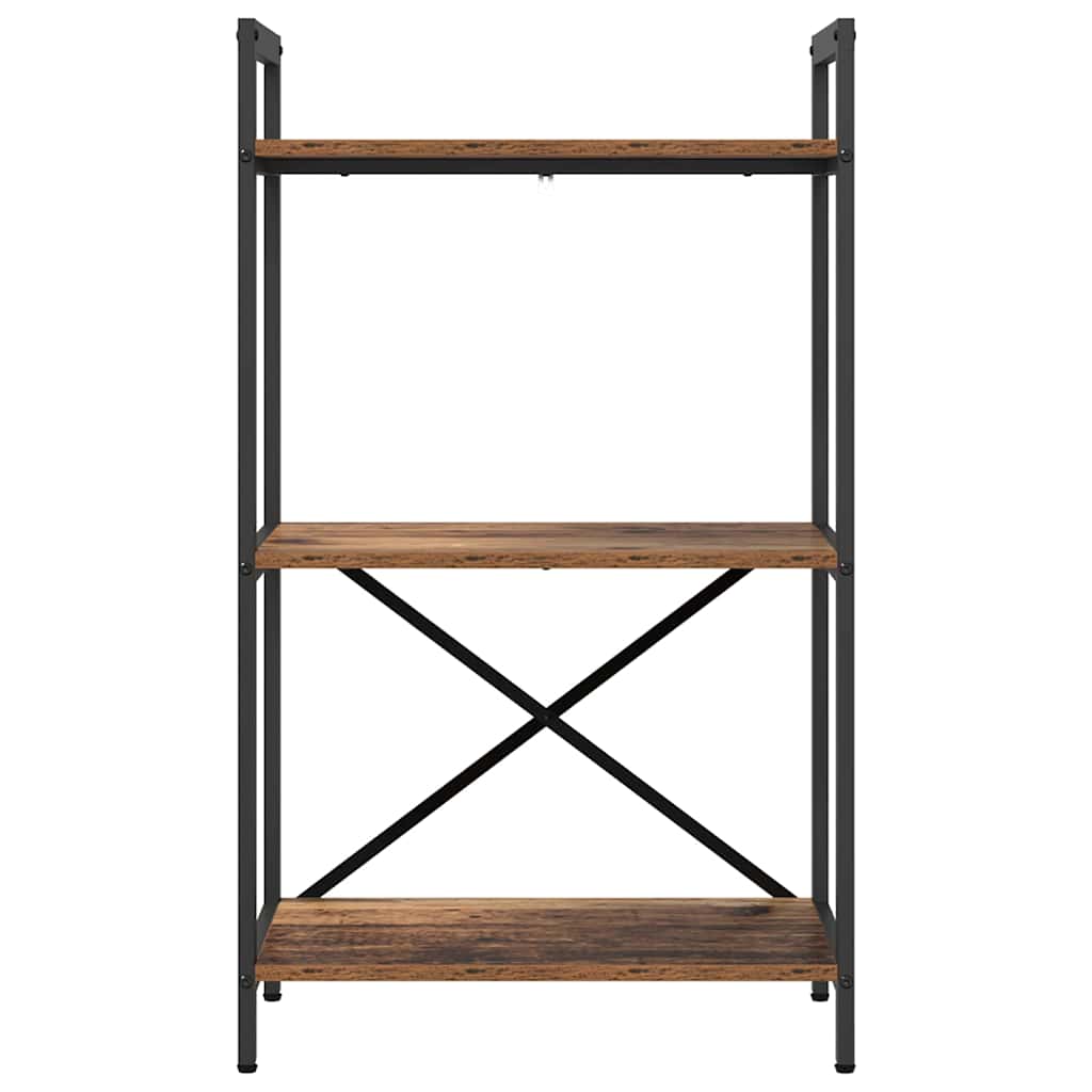 vidaXL Bookshelf 3-Tier 56 x 34 x 96 cm Engineered Wood Old Wood 5
