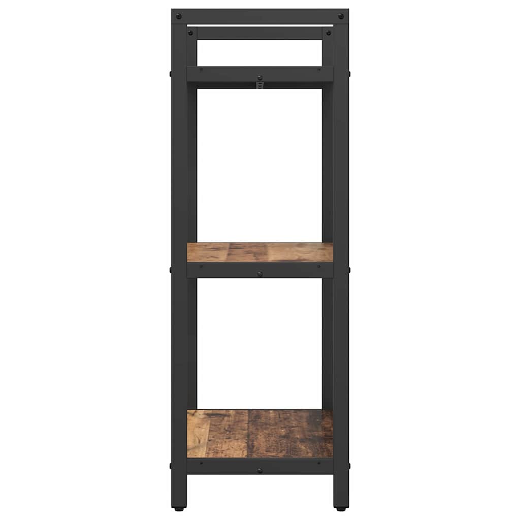 vidaXL Bookshelf 3-Tier 56 x 34 x 96 cm Engineered Wood Old Wood 6