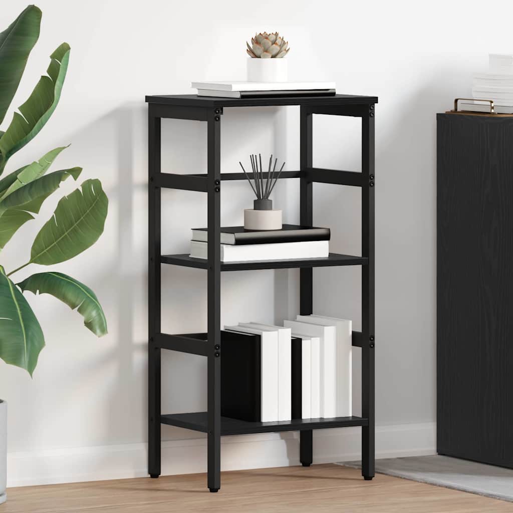 vidaXL Bookshelf 2-Tier 40 x 29.5 x 81 cm Engineered Wood Black Oak 1