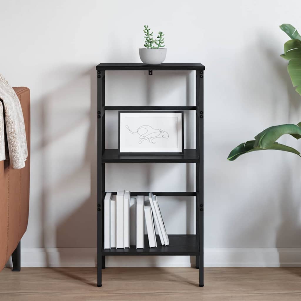 vidaXL Bookshelf 2-Tier 40 x 29.5 x 81 cm Engineered Wood Black Oak 4