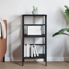 vidaXL Bookshelf 2-Tier 40 x 29.5 x 81 cm Engineered Wood Black Oak 4