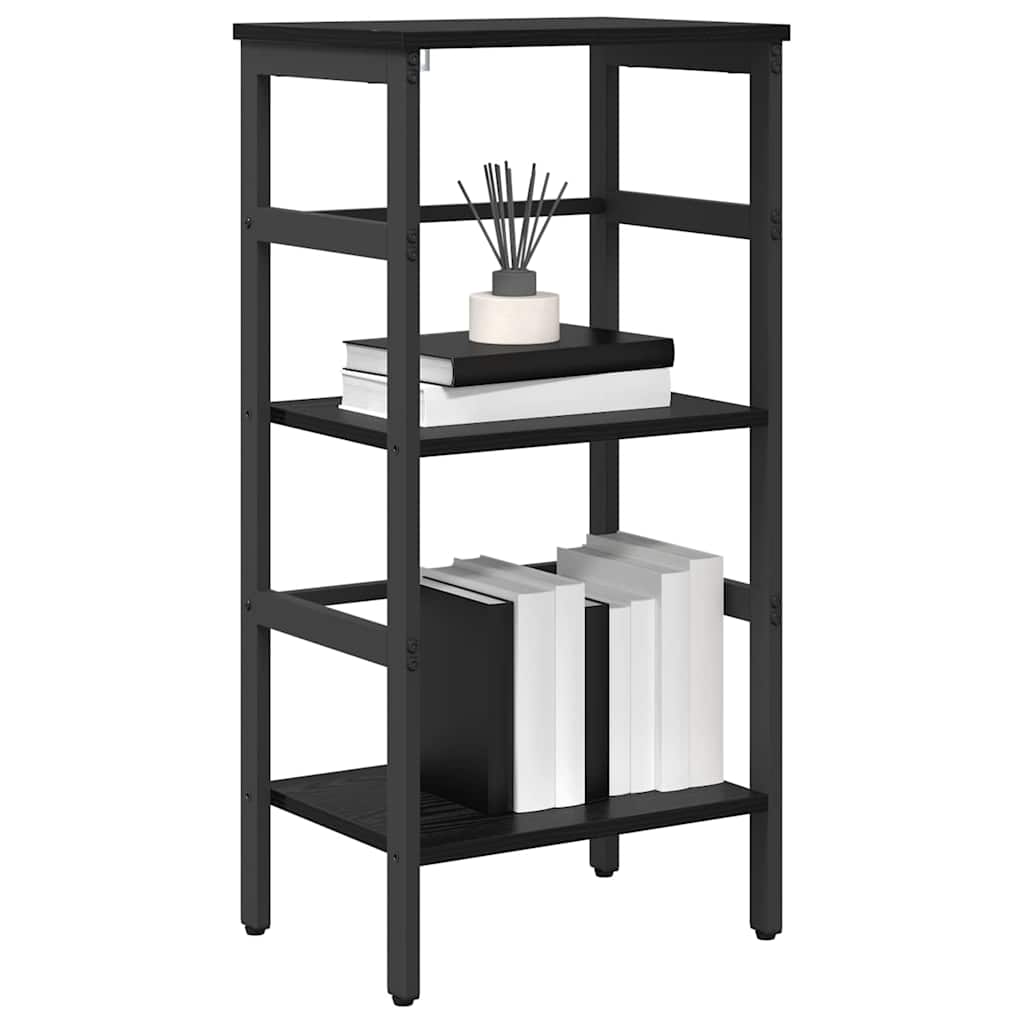 vidaXL Bookshelf 2-Tier 40 x 29.5 x 81 cm Engineered Wood Black Oak 3