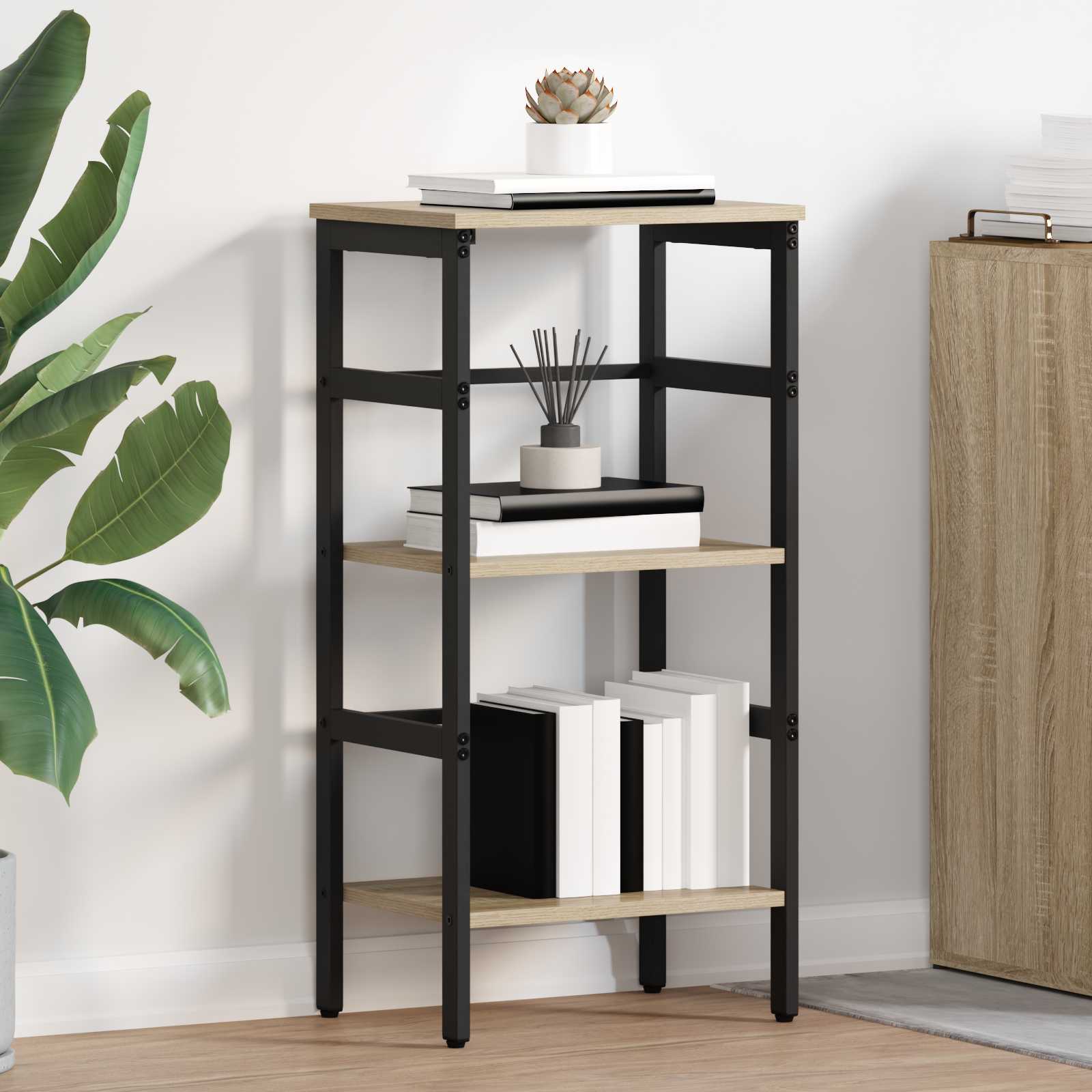 vidaXL Bookshelf 2-Tier 40 x 29.5 x 81 cm Engineered Wood Sonoma Oak 1