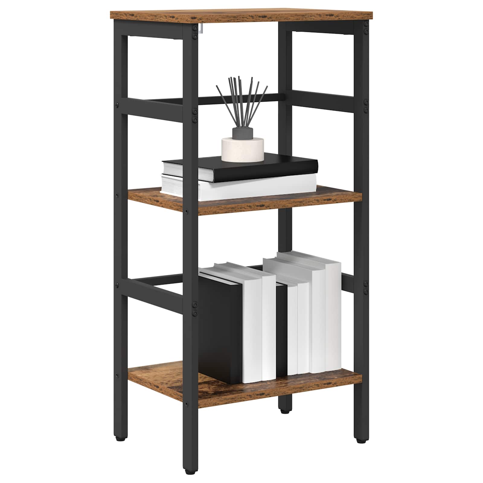 vidaXL Bookshelf 2-Tier 40 x 29.5 x 81 cm Engineered Wood Old Wood 3