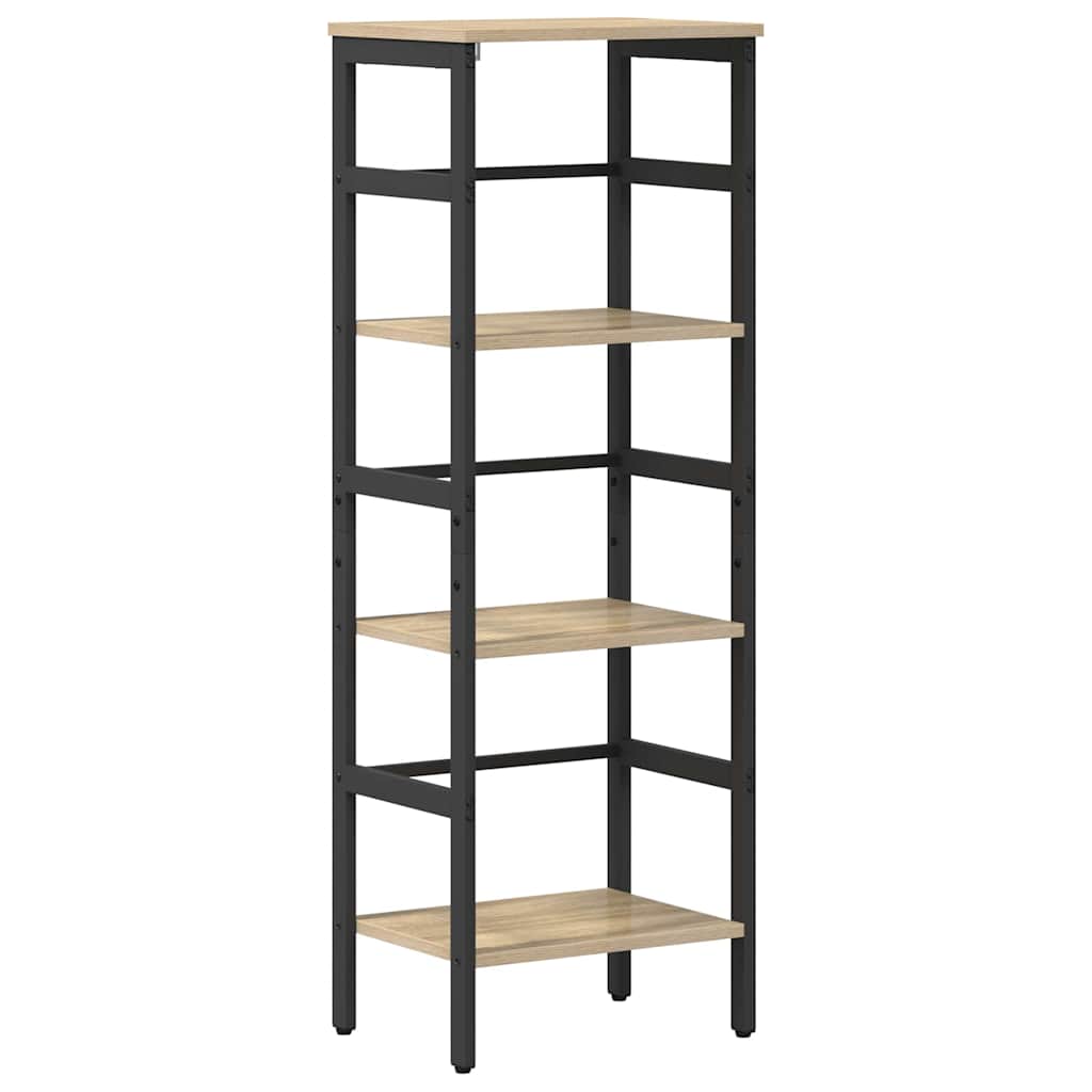 vidaXL Bookshelf 3-Tier 40 x 29.5 x 115 cm Engineered Wood Sonoma Oak 2