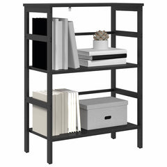 vidaXL Bookshelf 2-Tier 60 x 29.5 x 81 cm Engineered Wood Black Oak 3