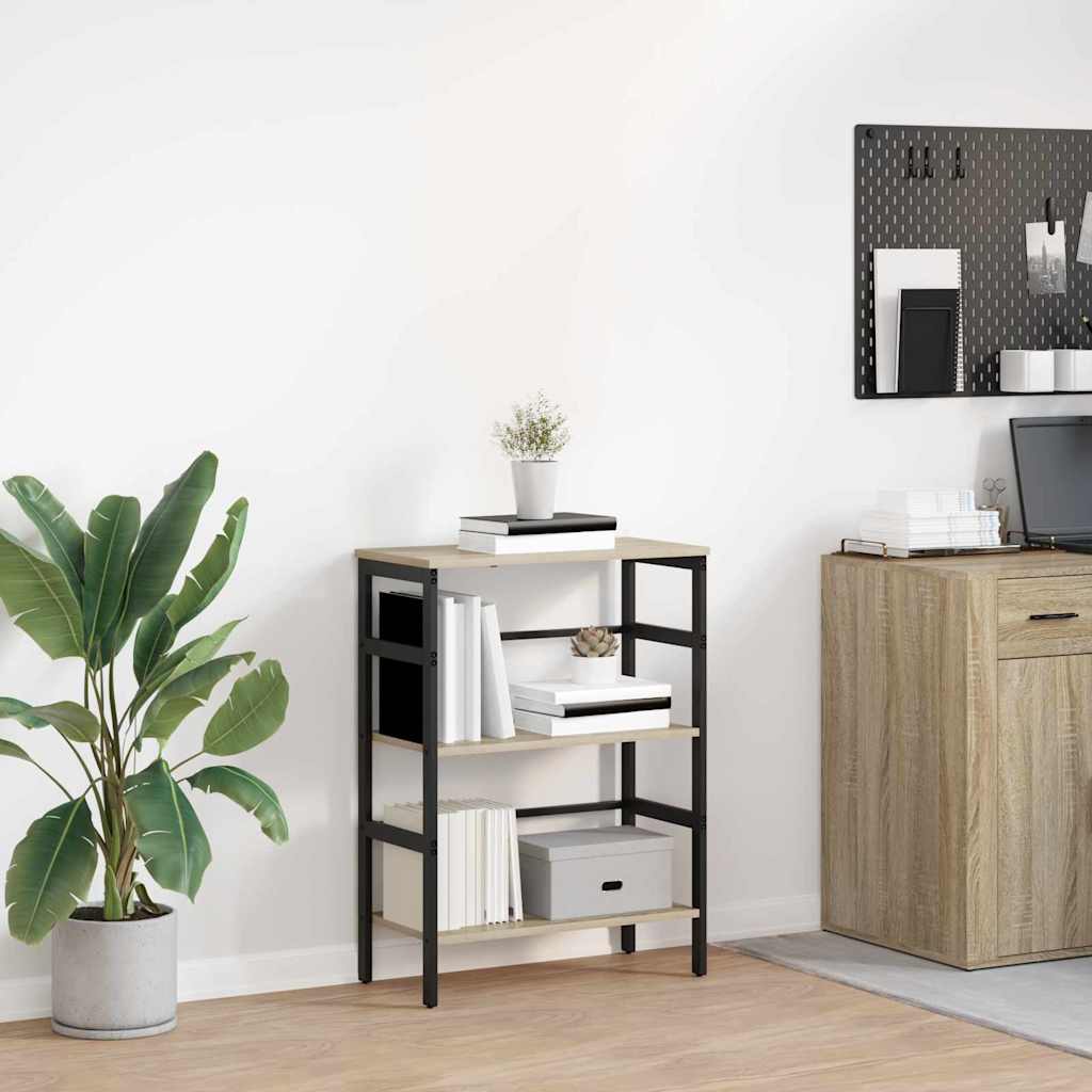 vidaXL Bookshelf 2-Tier 60 x 29.5 x 81 cm Engineered Wood Sonoma Oak 1