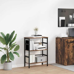 vidaXL Bookshelf 2-Tier 60 x 29.5 x 81 cm Engineered Wood Smoked Oak 1
