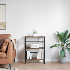 vidaXL Bookshelf 2-Tier 60 x 29.5 x 81 cm Engineered Wood Smoked Oak 4